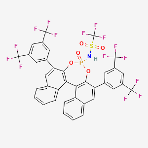 molecular formula C37H17F15NO5PS B1326495 (S)-3,3'-Bis[3,5-bis(trifluoromethyl)phenyl]-1,1'-binaphthyl-2,2'-diyl-N-triflyl phosphoramide CAS No. 1836233-61-4