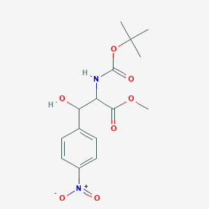 molecular formula C15H20N2O7 B13264966 Methyl 2-{[(tert-butoxy)carbonyl]amino}-3-hydroxy-3-(4-nitrophenyl)propanoate 