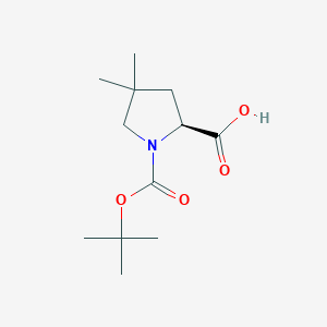 molecular formula C12H21NO4 B1326511 (S)-1-(叔丁氧羰基)-4,4-二甲基吡咯烷-2-羧酸 CAS No. 1001353-87-2