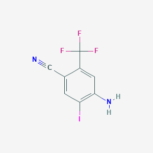 molecular formula C8H4F3IN2 B1326514 4-Amino-5-iodo-2-(trifluoromethyl)benzonitrile CAS No. 852569-35-8