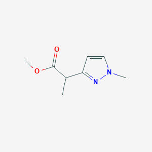 molecular formula C8H12N2O2 B13265181 Methyl 2-(1-methyl-1H-pyrazol-3-yl)propanoate 