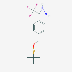 molecular formula C15H23F3N2OSi B132652 3-[4-({[叔丁基(二甲基)甲硅烷基]氧基}甲基)苯基]-3-(三氟甲基)二氮丙啶 CAS No. 87736-83-2