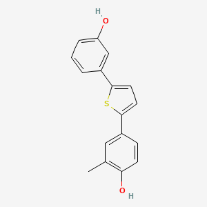 molecular formula C17H14O2S B1326548 4-(5-(3-Hydroxyphenyl)thiophen-2-yl)-2-methylphenol CAS No. 1122660-25-6