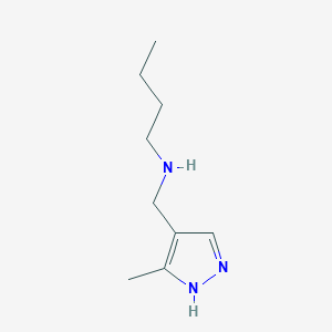 molecular formula C9H17N3 B13265549 Butyl[(3-methyl-1H-pyrazol-4-yl)methyl]amine 