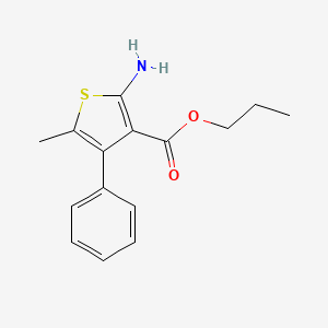 molecular formula C15H17NO2S B1326593 2-氨基-5-甲基-4-苯硫代吩-3-羧酸丙酯 CAS No. 905011-61-2