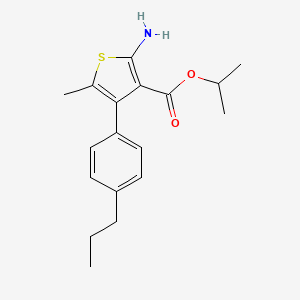 molecular formula C18H23NO2S B1326596 异丙基 2-氨基-5-甲基-4-(4-丙基苯基)噻吩-3-羧酸酯 CAS No. 905011-49-6