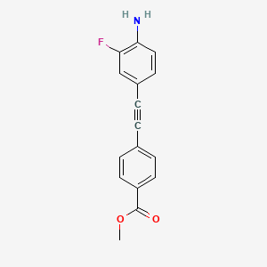 molecular formula C16H12FNO2 B13266139 Methyl 4-[2-(4-amino-3-fluorophenyl)ethynyl]benzoate 