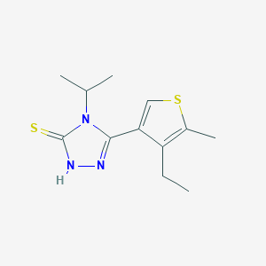 molecular formula C12H17N3S2 B1326632 5-(4-乙基-5-甲基噻吩-3-基)-4-异丙基-4H-1,2,4-三唑-3-硫醇 CAS No. 861227-43-2