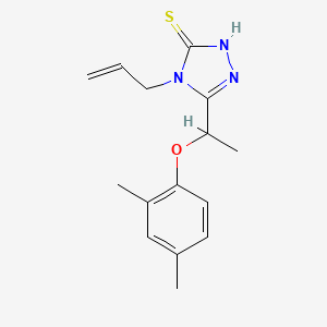molecular formula C15H19N3OS B1326639 4-allyl-5-[1-(2,4-dimethylphenoxy)ethyl]-4H-1,2,4-triazole-3-thiol CAS No. 861452-32-6