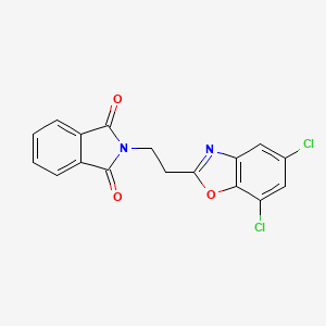 molecular formula C17H10Cl2N2O3 B1326645 2-[2-(5,7-ジクロロ-1,3-ベンゾオキサゾール-2-イル)エチル]-1H-イソインドール-1,3(2H)-ジオン CAS No. 1071369-46-4