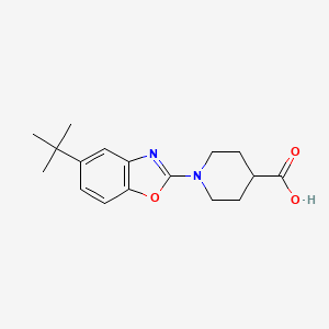 molecular formula C17H22N2O3 B1326647 1-(5-Tert-butyl-1,3-benzoxazol-2-yl)piperidine-4-carboxylic acid CAS No. 1035841-19-0