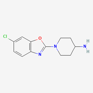 molecular formula C12H14ClN3O B1326648 1-(6-Chloro-1,3-benzoxazol-2-yl)piperidin-4-amine CAS No. 1119452-00-4