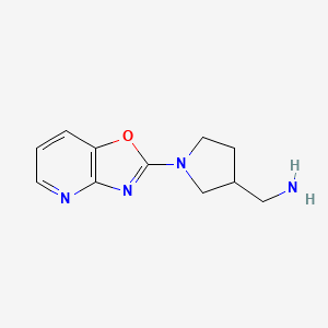 molecular formula C11H14N4O B1326650 (1-(Oxazolo[4,5-b]pyridin-2-yl)pyrrolidin-3-yl)methanamine CAS No. 1035840-17-5