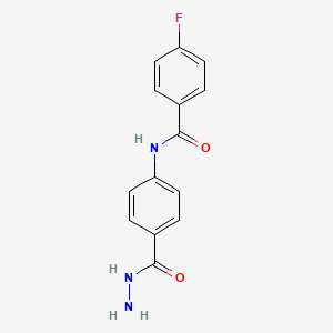 molecular formula C14H12FN3O2 B1326657 4-氟-N-[4-(肼羰基)苯基]苯甲酰胺 CAS No. 172950-64-0