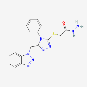 2-{[5-(1H-1,2,3-benzotriazol-1-ylmethyl)-4-phenyl-4H-1,2,4-triazol-3-yl]thio}acetohydrazide