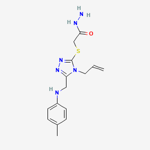 molecular formula C15H20N6OS B1326669 2-[(4-allyl-5-{[(4-methylphenyl)amino]methyl}-4H-1,2,4-triazol-3-yl)thio]acetohydrazide CAS No. 1071368-63-2
