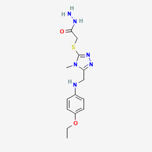 molecular formula C14H20N6O2S B1326672 2-[(5-{[(4-ethoxyphenyl)amino]methyl}-4-methyl-4H-1,2,4-triazol-3-yl)thio]acetohydrazide CAS No. 1071296-44-0
