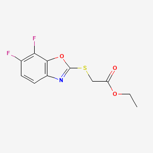 molecular formula C11H9F2NO3S B1326684 Ethyl [(6,7-difluoro-1,3-benzoxazol-2-yl)thio]acetate CAS No. 1071369-10-2