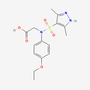 molecular formula C15H19N3O5S B1326692 [[(3,5-二甲基-1H-吡唑-4-基)磺酰基]-(4-乙氧基苯基)氨基]乙酸 CAS No. 1240217-90-6