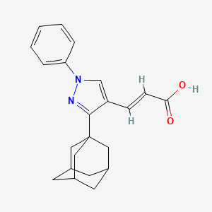 molecular formula C22H24N2O2 B1326696 (2E)-3-[3-(1-Adamantyl)-1-phenyl-1H-pyrazol-4-YL]-acrylic acid CAS No. 1173468-59-1