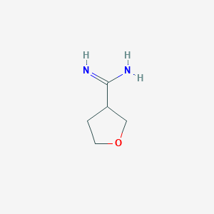 molecular formula C5H10N2O B13267023 Oxolane-3-carboximidamide 