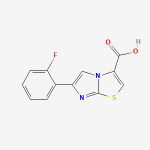 molecular formula C12H7FN2O2S B1326704 6-(2-Fluorophenyl)imidazo[2,1-b][1,3]thiazole-3-carboxylic acid CAS No. 912770-16-2