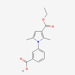 molecular formula C16H17NO4 B1326708 3-[3-(ethoxycarbonyl)-2,5-dimethyl-1H-pyrrol-1-yl]benzoic acid CAS No. 876294-64-3