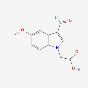 molecular formula C12H11NO4 B1326709 (3-formyl-5-methoxy-1H-indol-1-yl)acetic acid CAS No. 887572-63-6