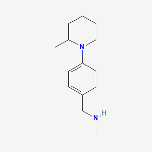 molecular formula C14H22N2 B1326724 N-methyl-N-[4-(2-methylpiperidin-1-yl)benzyl]amine CAS No. 1095155-43-3