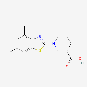 molecular formula C15H18N2O2S B1326726 1-(4,6-Dimethyl-1,3-benzothiazol-2-yl)piperidine-3-carboxylic acid CAS No. 1119451-38-5