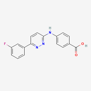 molecular formula C17H12FN3O2 B1326742 4-{[6-(3-フルオロフェニル)ピリダジン-3-イル]-アミノ}安息香酸 CAS No. 1119450-51-9