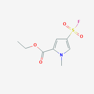 molecular formula C8H10FNO4S B13267586 Ethyl 4-(fluorosulfonyl)-1-methyl-1H-pyrrole-2-carboxylate 