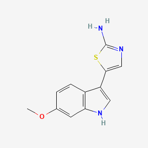 molecular formula C12H11N3OS B1326763 5-(6-methoxy-1H-indol-3-yl)-1,3-thiazol-2-amine CAS No. 1134334-48-7