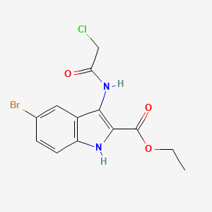 molecular formula C13H12BrClN2O3 B1326772 5-ブロモ-3-[(クロロアセチル)アミノ]-1H-インドール-2-カルボン酸エチル CAS No. 1134334-60-3