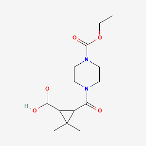 molecular formula C14H22N2O5 B1326796 3-{[4-(乙氧羰基)哌嗪-1-基]羰基}-2,2-二甲基环丙烷羧酸 CAS No. 1142214-60-5