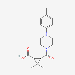 molecular formula C18H24N2O3 B1326800 2,2-二甲基-3-{[4-(4-甲基苯基)哌嗪-1-基]羰基}环丙烷羧酸 CAS No. 1142214-83-2