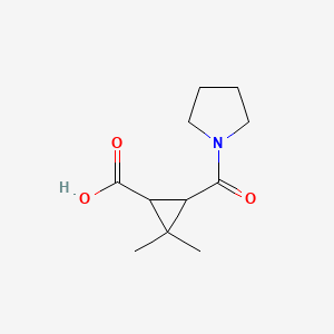 molecular formula C11H17NO3 B1326803 2,2-二甲基-3-(吡咯烷-1-基羰基)-环丙烷羧酸 CAS No. 1142214-97-8