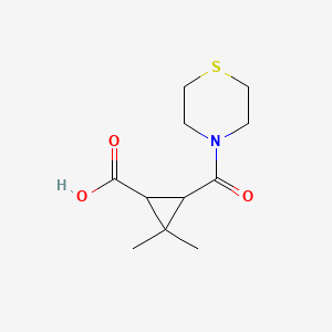 molecular formula C11H17NO3S B1326806 2,2-二甲基-3-(硫代吗啉-4-基羰基)-环丙烷甲酸 CAS No. 1142215-03-9