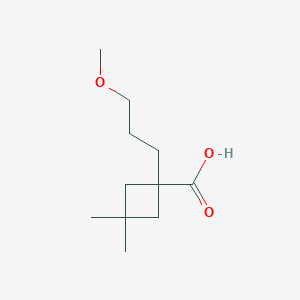 1-(3-Methoxypropyl)-3,3-dimethylcyclobutane-1-carboxylic acid