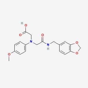 [{2-[(1,3-Benzodioxol-5-ylmethyl)amino]-2-oxoethyl}(4-methoxyphenyl)amino]acetic acid