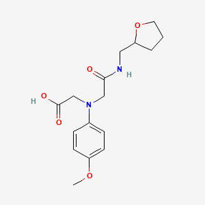 ((4-Methoxyphenyl){2-oxo-2-[(tetrahydrofuran-2-ylmethyl)amino]ethyl}amino)acetic acid