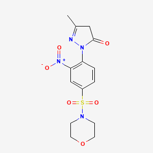 3-methyl-1-[4-(morpholine-4-sulfonyl)-2-nitrophenyl]-4,5-dihydro-1H-pyrazol-5-one