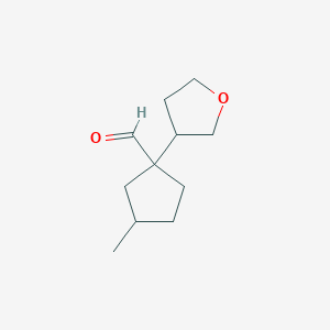 3-Methyl-1-(oxolan-3-yl)cyclopentane-1-carbaldehyde