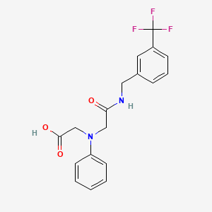 molecular formula C18H17F3N2O3 B1326851 [(2-Oxo-2-{[3-(trifluoromethyl)benzyl]amino}-ethyl)(phenyl)amino]acetic acid CAS No. 1142205-11-5