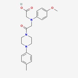 molecular formula C22H27N3O4 B1326866 ((4-Methoxyphenyl){2-[4-(4-methylphenyl)piperazin-1-yl]-2-oxoethyl}amino)acetic acid CAS No. 1142205-51-3