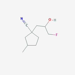 1-(3-Fluoro-2-hydroxypropyl)-3-methylcyclopentane-1-carbonitrile