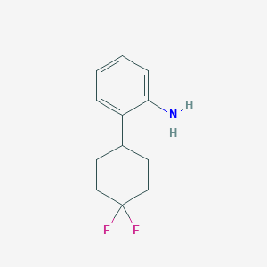 molecular formula C12H15F2N B13268676 2-(4,4-Difluorocyclohexyl)aniline 