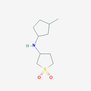 molecular formula C10H19NO2S B13268709 3-[(3-Methylcyclopentyl)amino]-1lambda6-thiolane-1,1-dione 