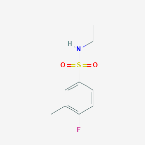 molecular formula C9H12FNO2S B13268716 N-ethyl-4-fluoro-3-methylbenzenesulfonamide 