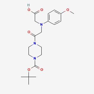 molecular formula C20H29N3O6 B1326874 [{2-[4-(Tert-butoxycarbonyl)piperazin-1-yl]-2-oxoethyl}(4-methoxyphenyl)amino]acetic acid CAS No. 1142205-70-6